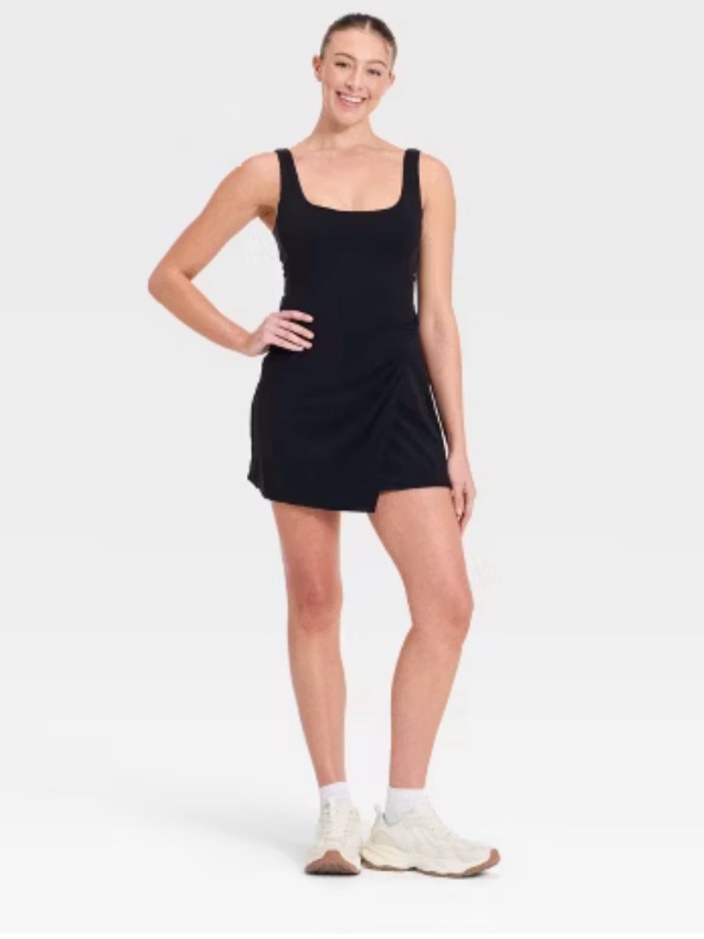 JoyLab Black Square Neck Active Mini Dress